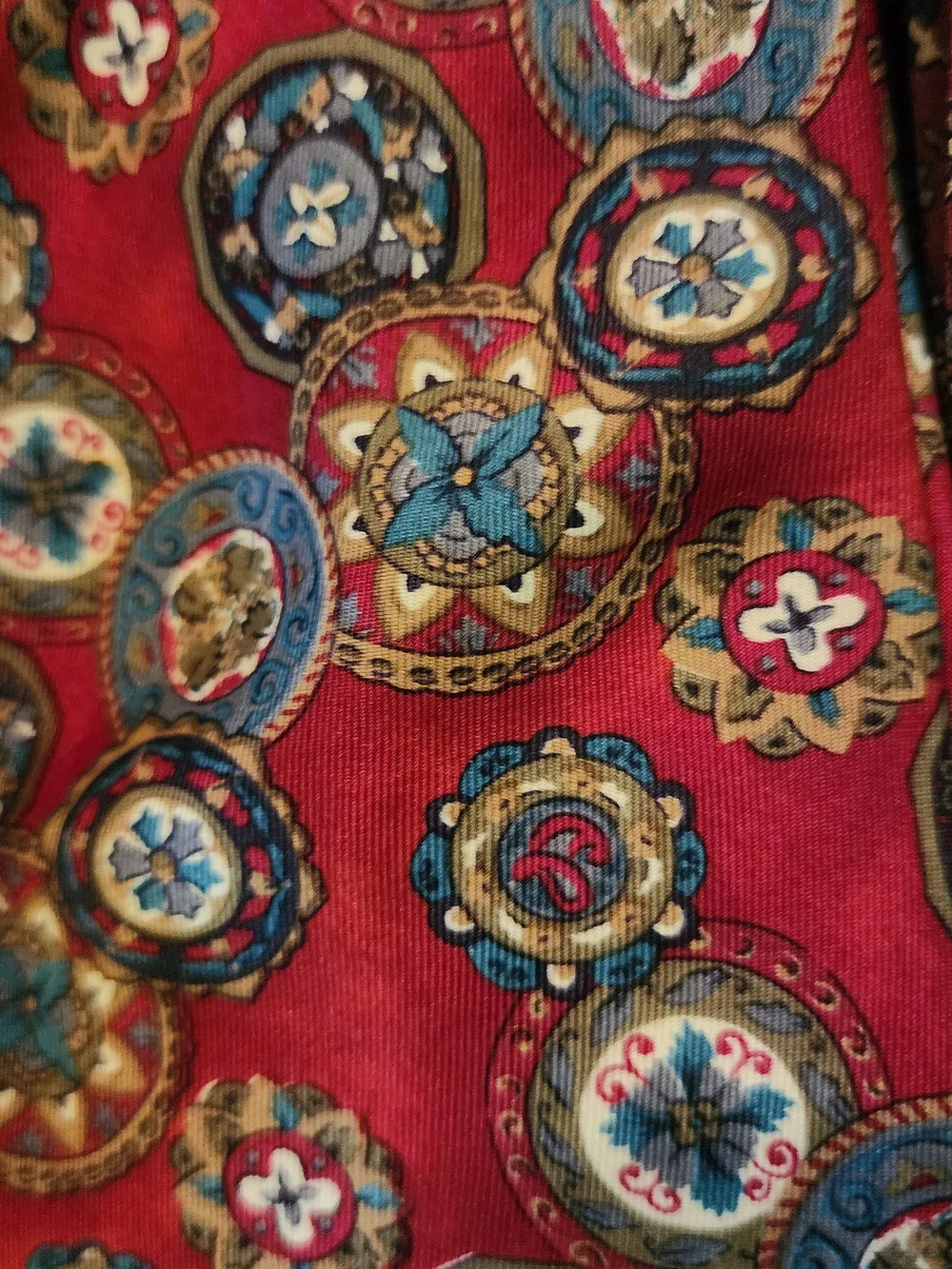 3pc Men’s 100% Silk Tie Lot American Traditions USA Burgundy Paisley Medallion